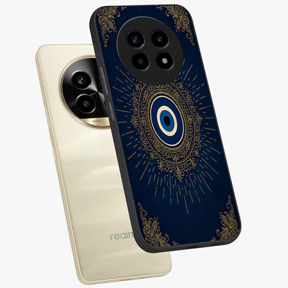 Golden Celestial Charm Glass Case displayed in angled mockup highlighting sparkling cosmic charm design with celestial aesthetic.