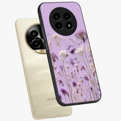 Lavender Blossom Dream Glass Case displayed in angled mockup highlighting dreamy lavender flower design with calming aesthetic style.
