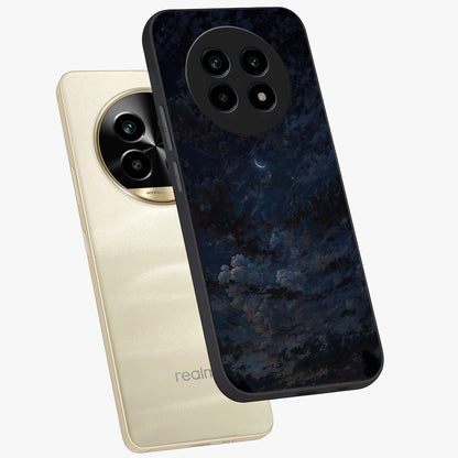 Lunar Veil Silence Glass Case displayed in angled mockup highlighting soft lunar design with peaceful celestial aesthetic.