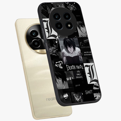 Midnight Chaos Mind Glass Case displayed in angled mockup highlighting chaotic artistic design with dramatic midnight aesthetic.