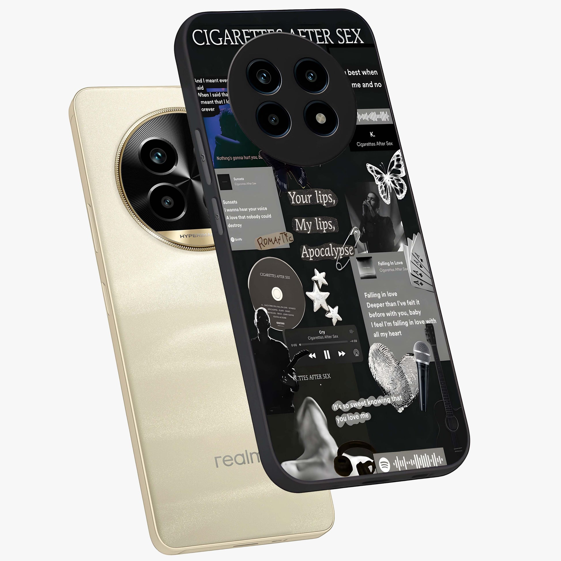 Midnight Love Echo Glass Case displayed in angled mockup highlighting elegant love inspired design with deep aesthetic style.