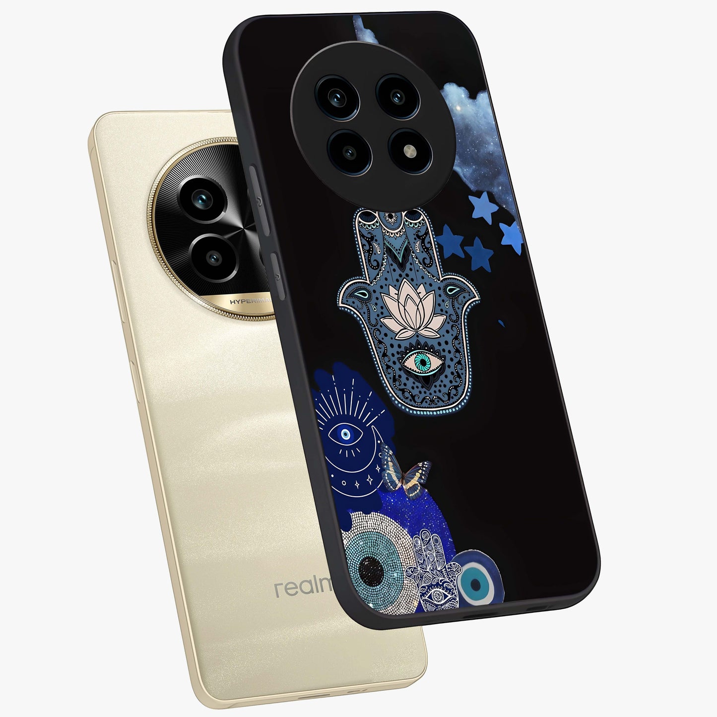 Mystic Hand Aura Glass Case displayed in angled mockup highlighting magical aura design with spiritual aesthetic style.