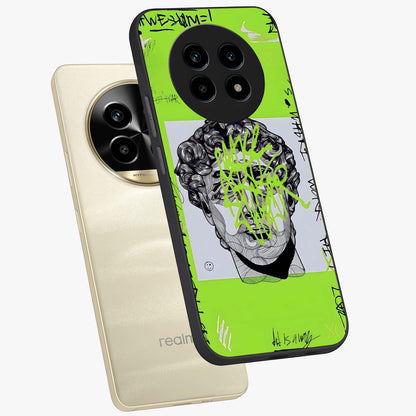 Neo Graffiti Rebellion Glass Case displayed in angled mockup highlighting urban street art design with rebellious aesthetic.