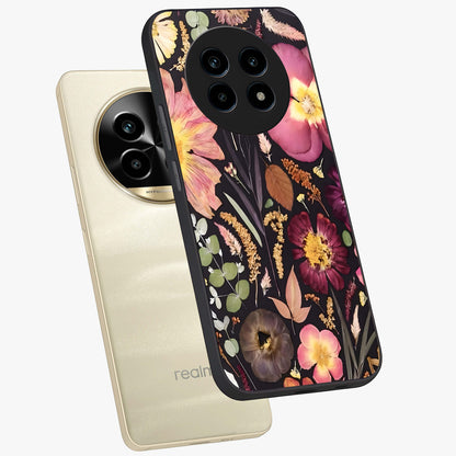 Petal Dream Tapestry Glass Case displayed in angled mockup highlighting decorative petal pattern with elegant botanical aesthetic.