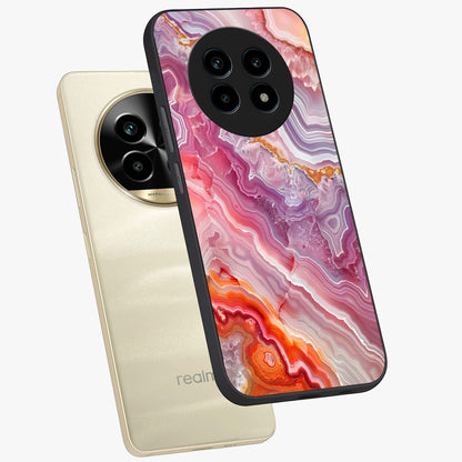 Rose Quartz Marble Glass Case displayed in angled mockup highlighting elegant marble pattern with soft aesthetic style.