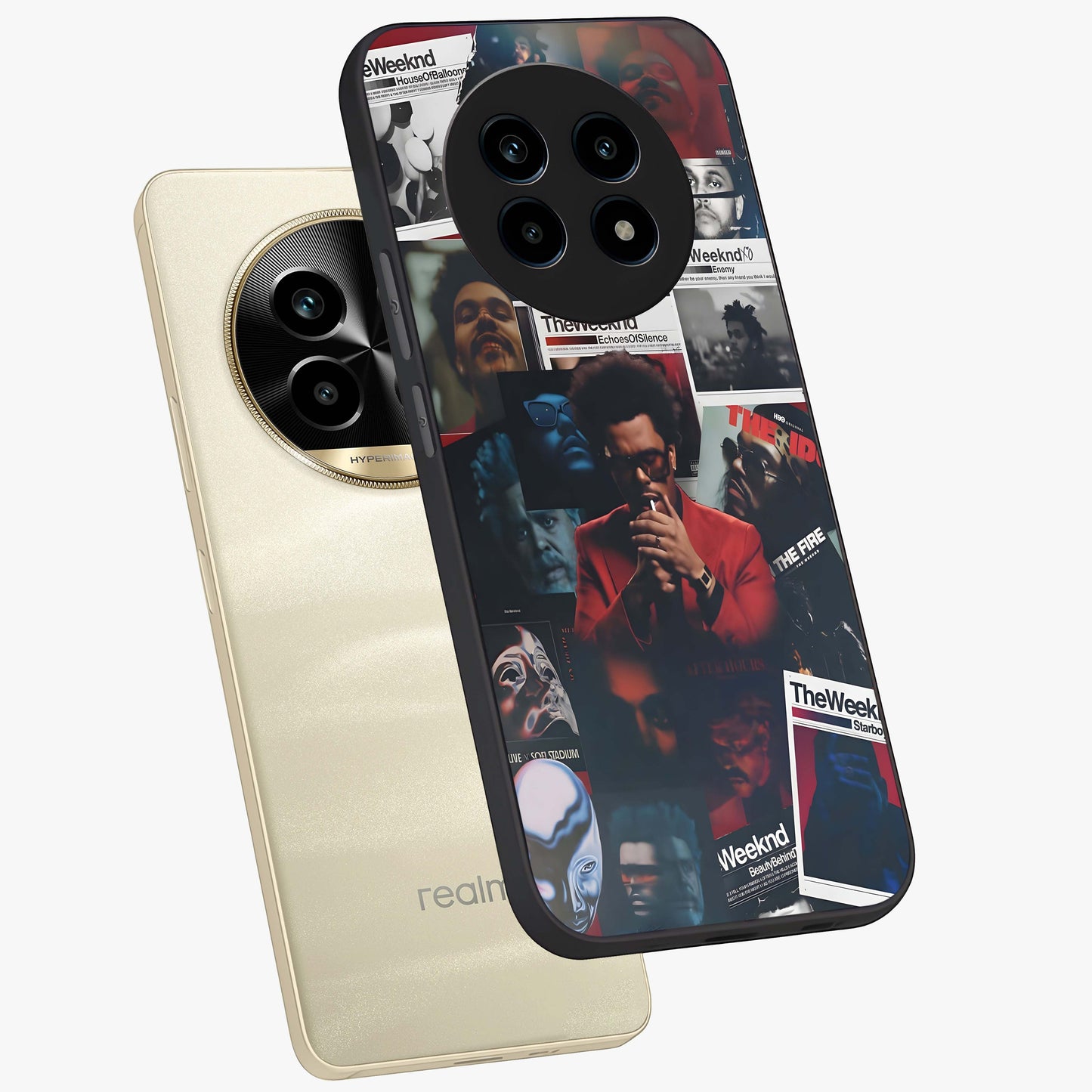 The Weeknd Glass Case displayed in angled mockup highlighting stylish pop culture inspired design with modern aesthetic.