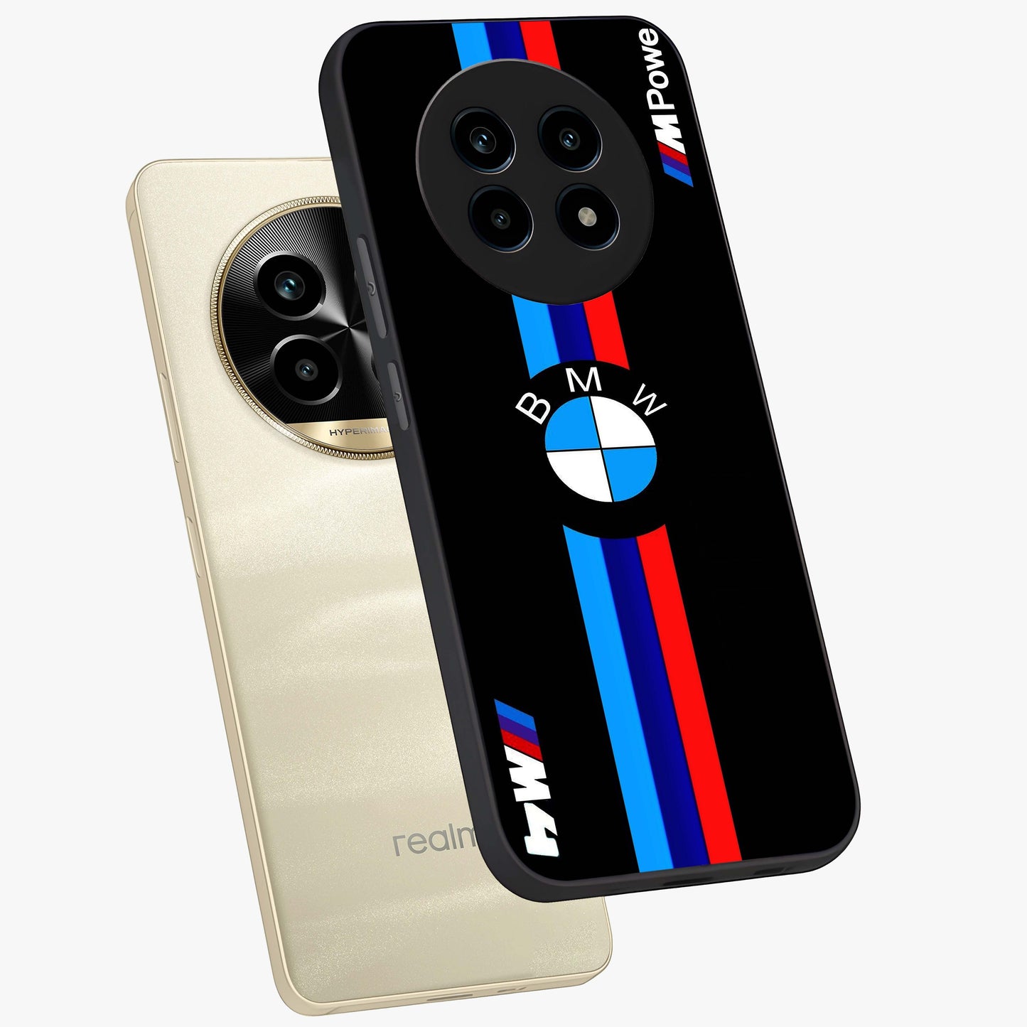 Turbo BMW Beast Glass Case displayed in angled mockup highlighting sleek racing car design with bold automotive aesthetic.