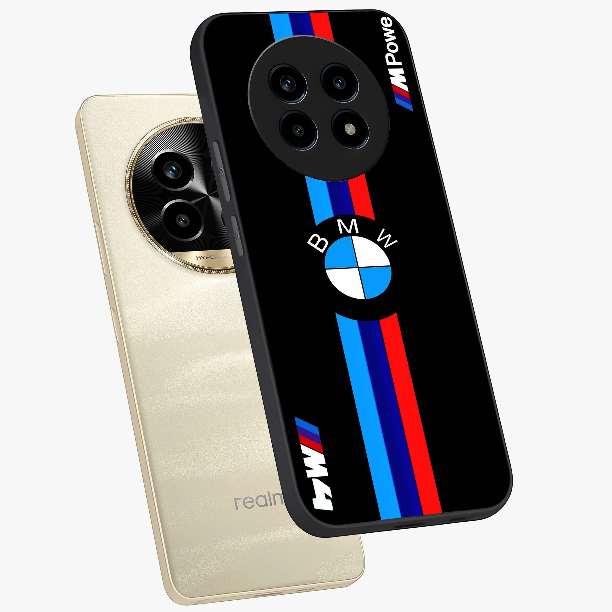 Turbo BMW Beast Glass Case displayed in angled mockup highlighting sleek racing car design with bold automotive aesthetic.