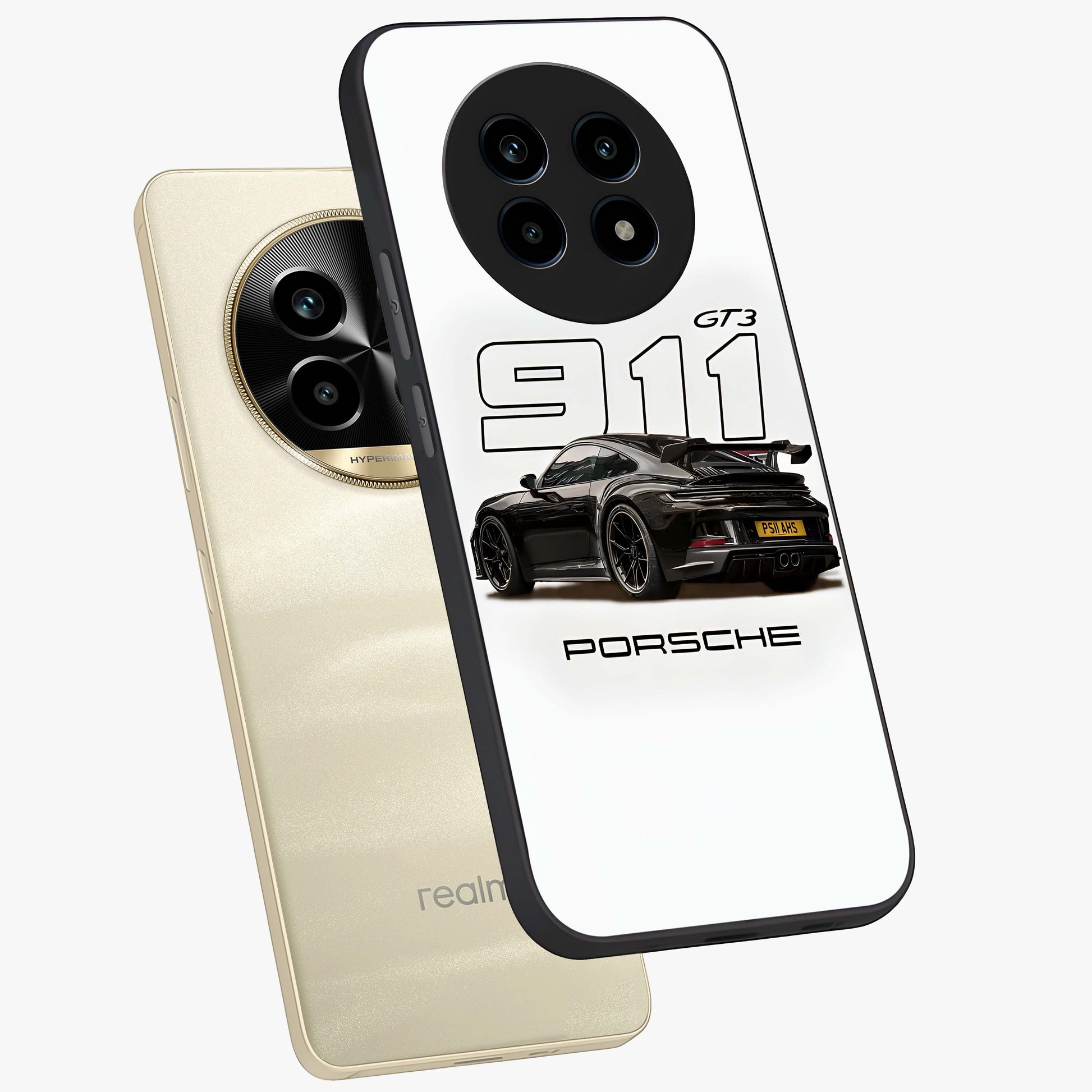 Turbo Legacy Icon Glass Case displayed in angled mockup highlighting dynamic automotive design with performance aesthetic.