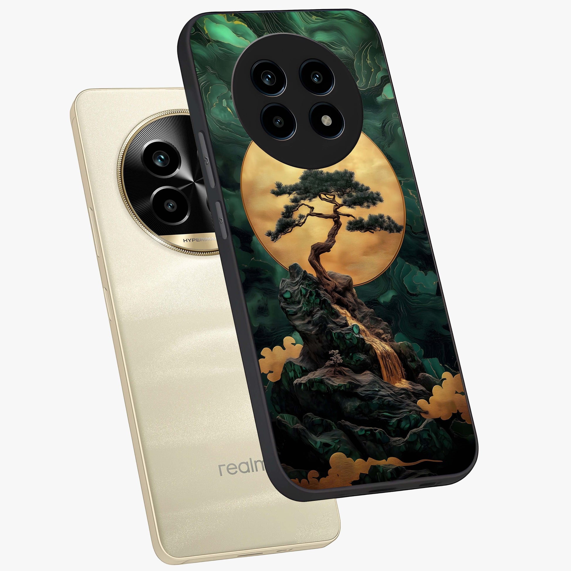 Zen Moon Rise Glass Case displayed in angled mockup highlighting peaceful lunar design with zen aesthetic style.