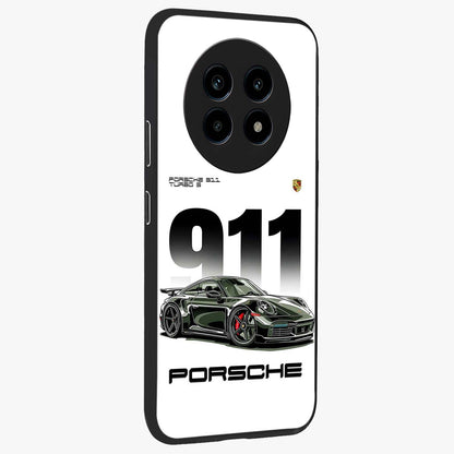 911 Turbo Dominance Glass Case upright perspective showcasing powerful racing design and modern automotive aesthetic.