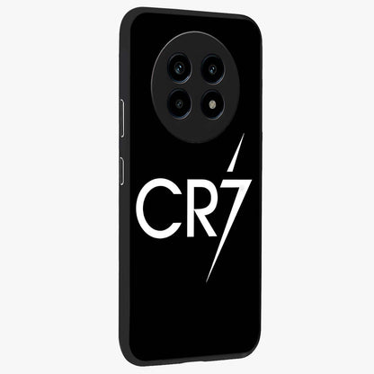 Cr7 Elite Strike Glass Case upright view showcasing energetic football inspired design with modern sports aesthetic.