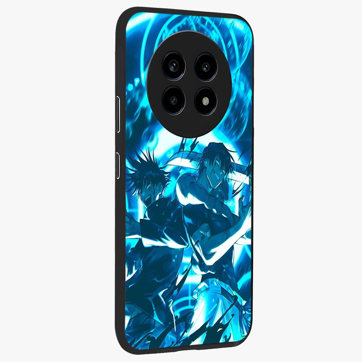 Cursed Energy Clash Glass Case upright view showcasing dramatic clash artwork with bold supernatural theme.