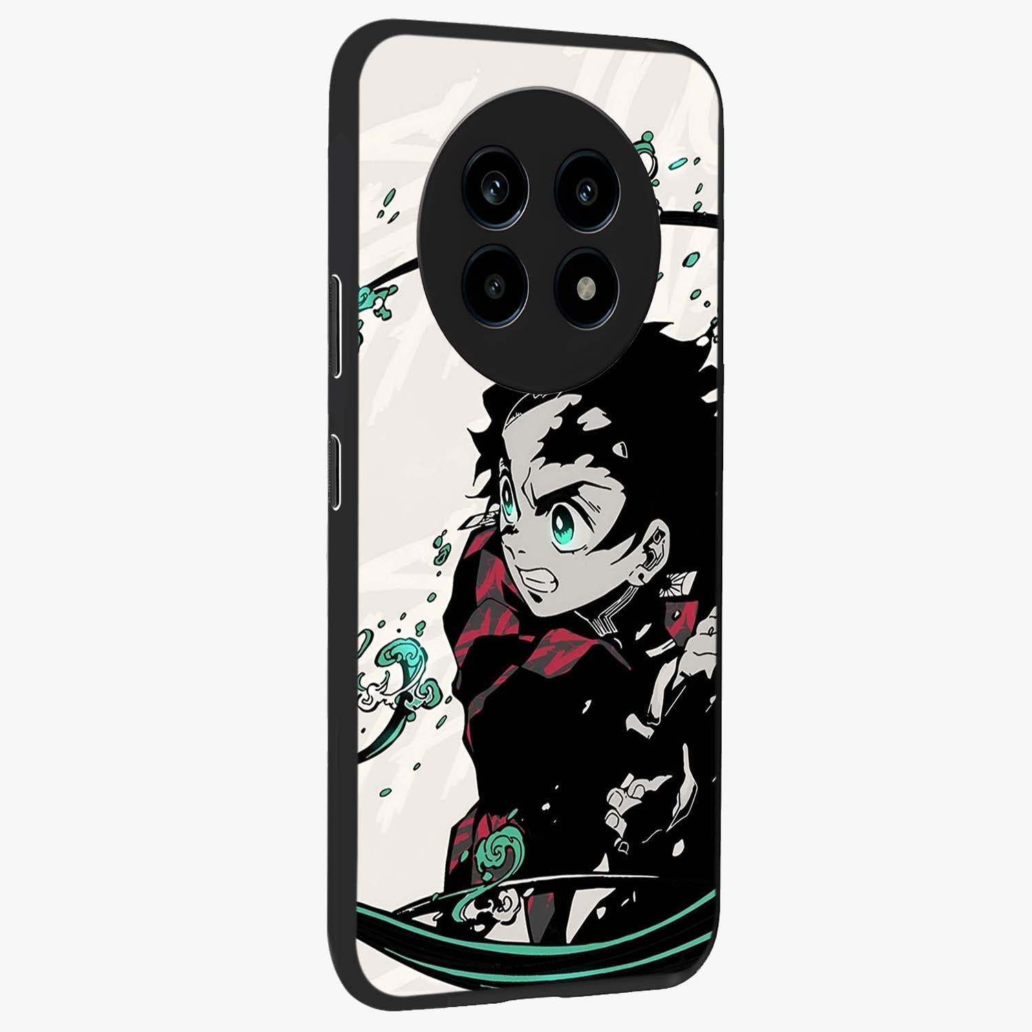 Demon Slayer Glass Case upright view showcasing powerful anime artwork with intense warrior theme.