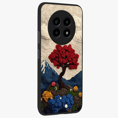 Eternal Nature Tapestry Glass Case upright view showcasing elegant nature tapestry design with decorative style.