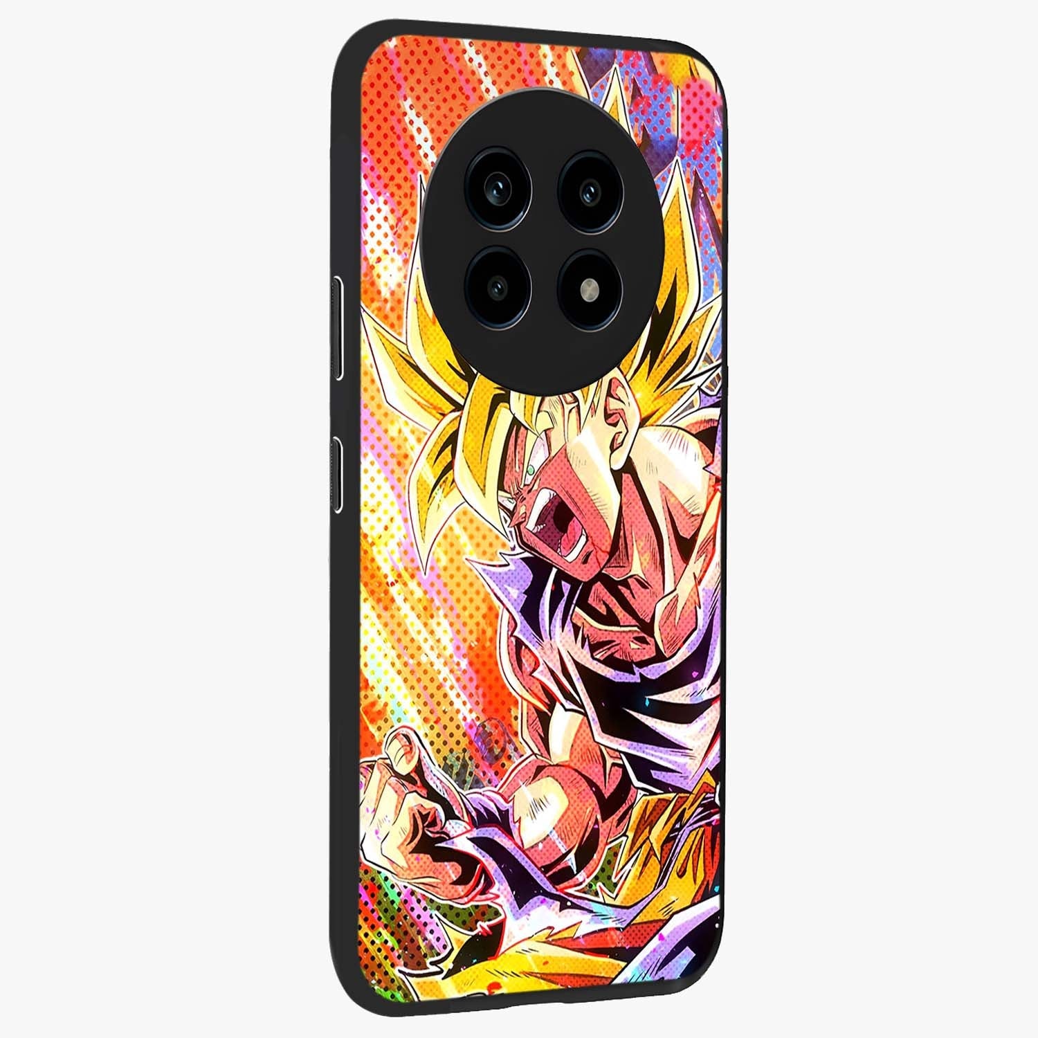 Firing Goku Glass Case upright view showcasing energetic anime artwork with bold warrior theme.