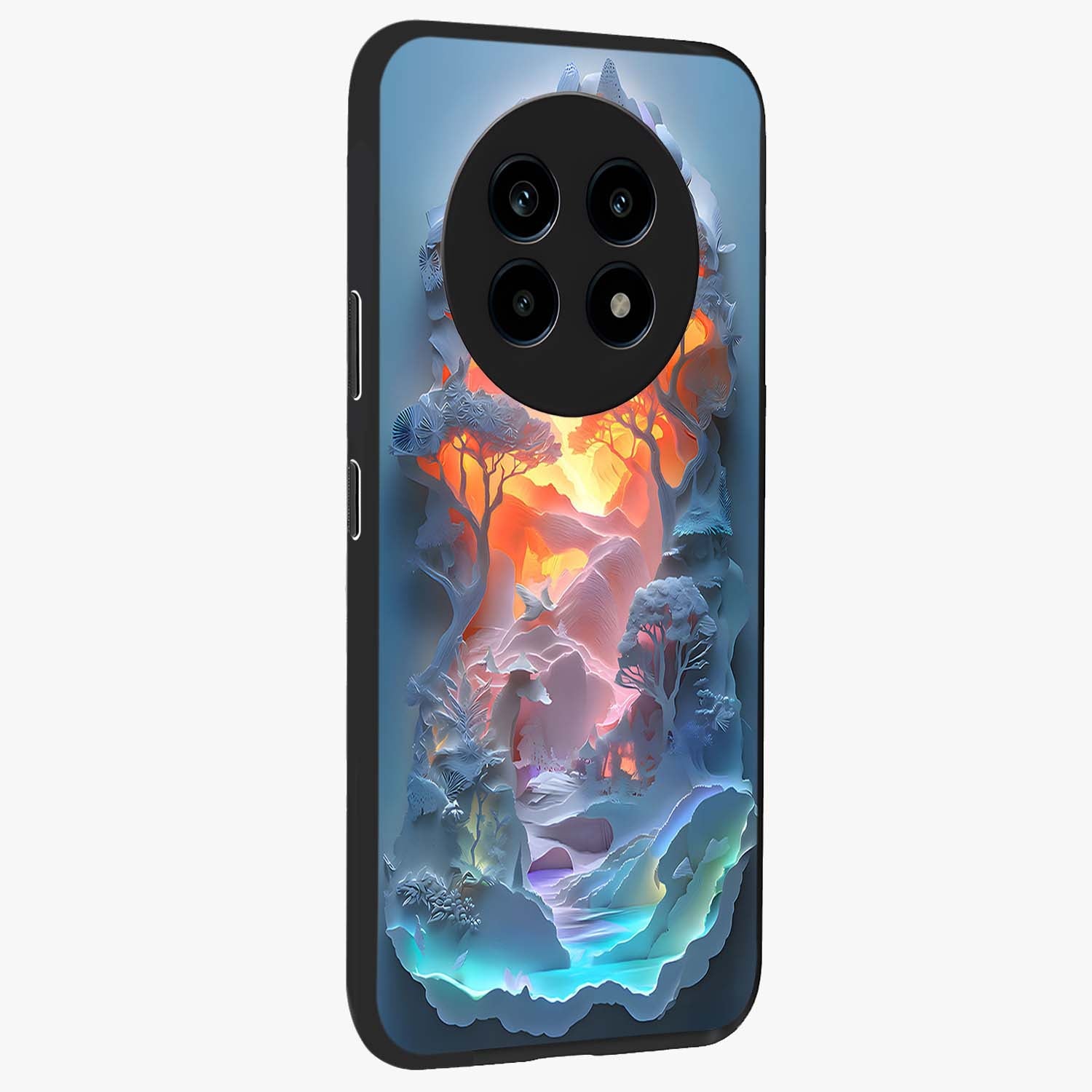 Glow Forest Portal Glass Case upright view showcasing enchanted forest portal artwork with fantasy nature theme.