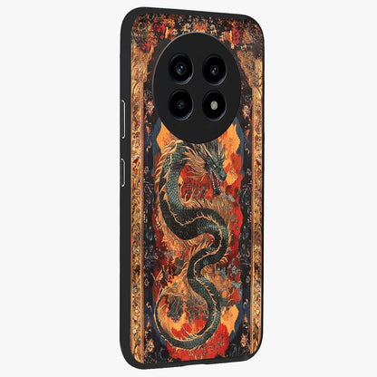 Inferno Dragon Soul Glass Case upright view showcasing intense dragon artwork with fantasy fire theme.