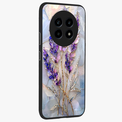 Lavender Dream Glow Glass Case upright view showcasing radiant lavender glow artwork with calming dreamy theme.