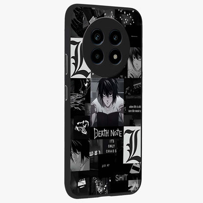 Midnight Chaos Mind Glass Case upright view showcasing expressive abstract artwork with bold dark theme.