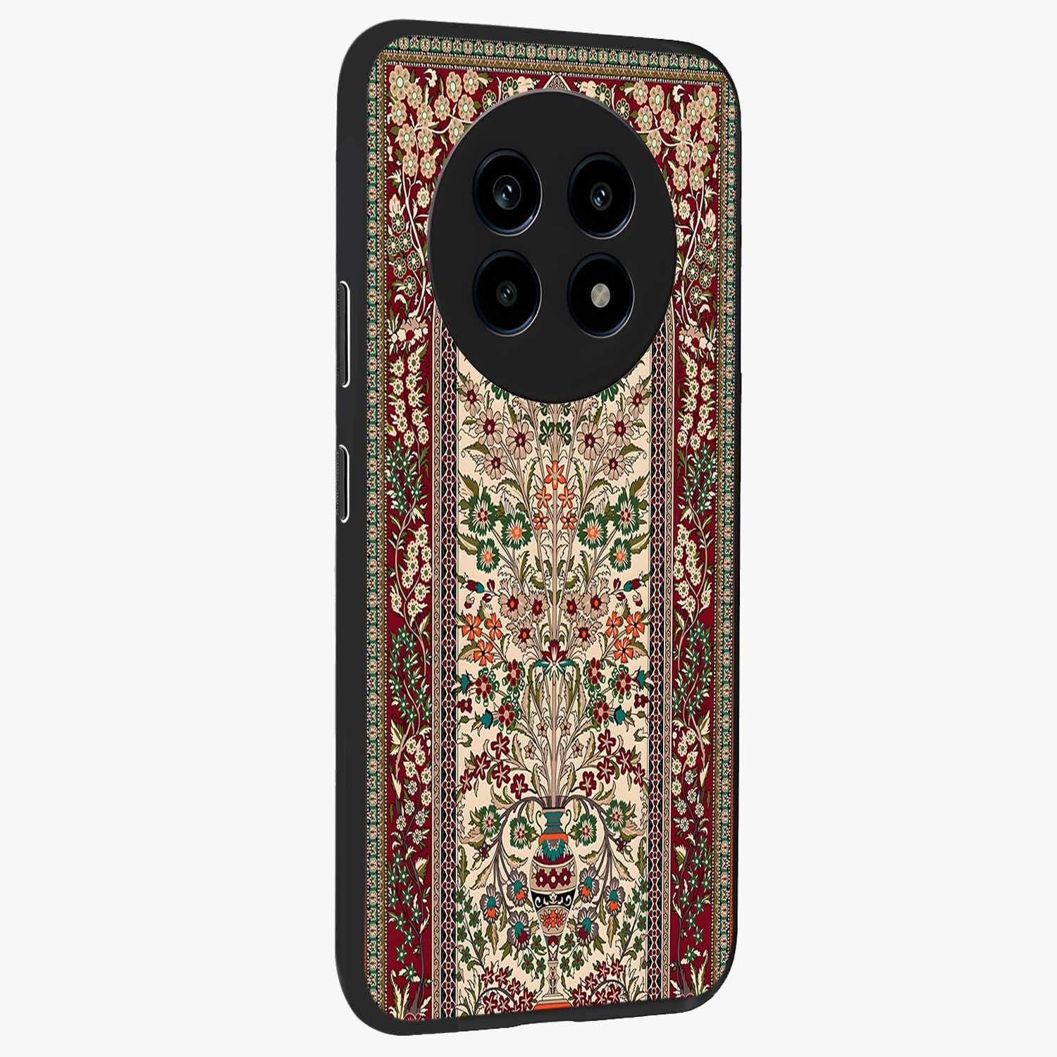 Persian Inspired Glass Case upright view showcasing decorative Persian artwork with rich heritage theme.