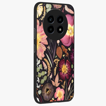 Petal Dream Tapestry Glass Case upright view showcasing detailed floral tapestry artwork with artistic nature theme.
