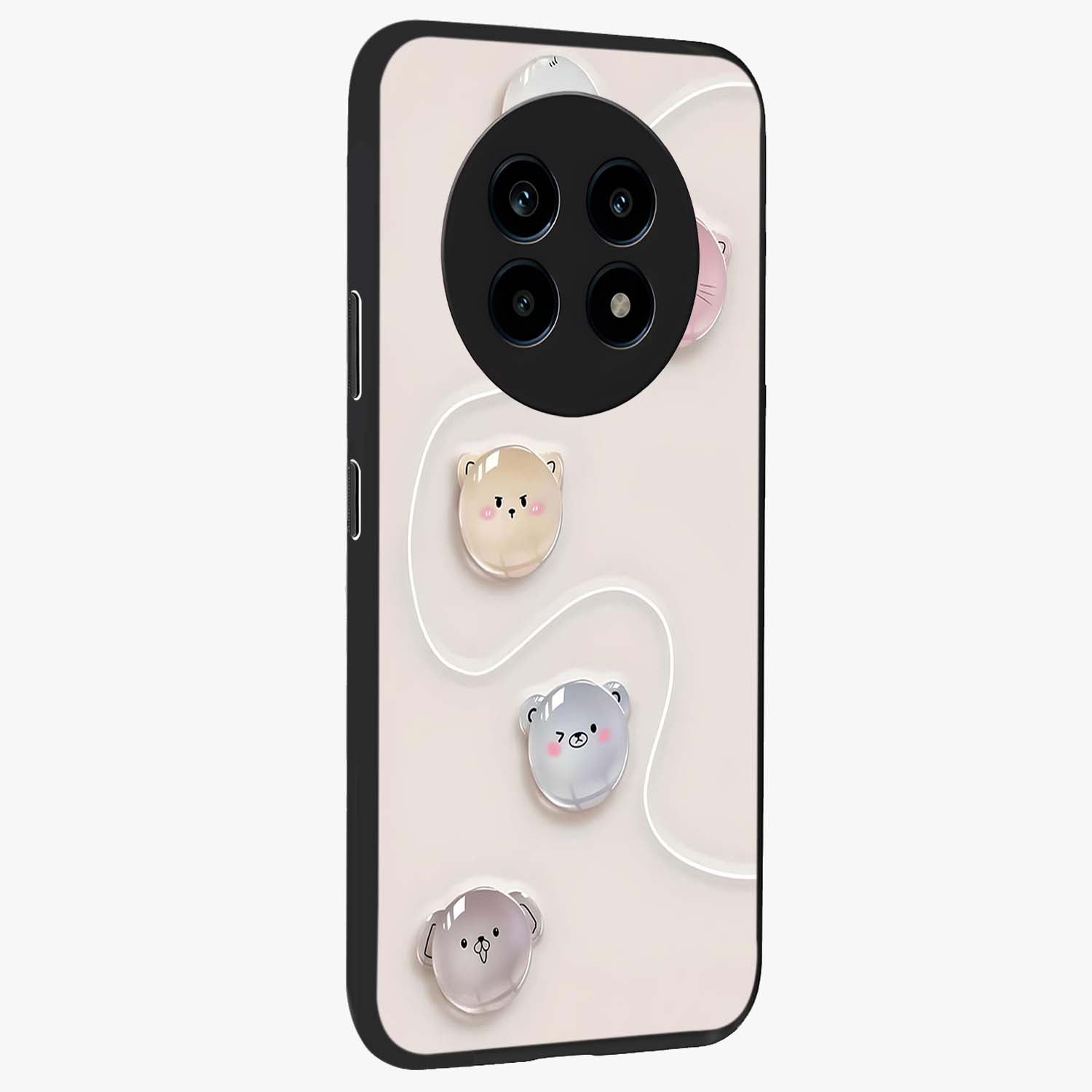 Puffy Face Parade Glass Case upright view showcasing adorable character artwork with cheerful animated theme.