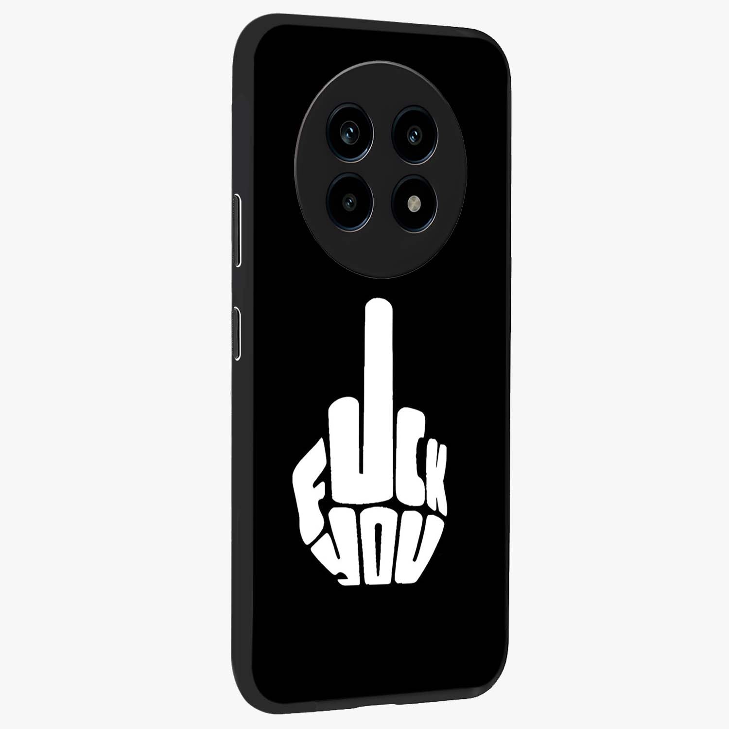 Rebel Mode On Glass Case upright view showcasing striking statement artwork with bold rebellious theme.