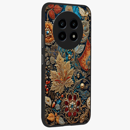 Royal Jewel Garden Glass Case upright view showcasing rich floral artwork with luxurious garden theme.