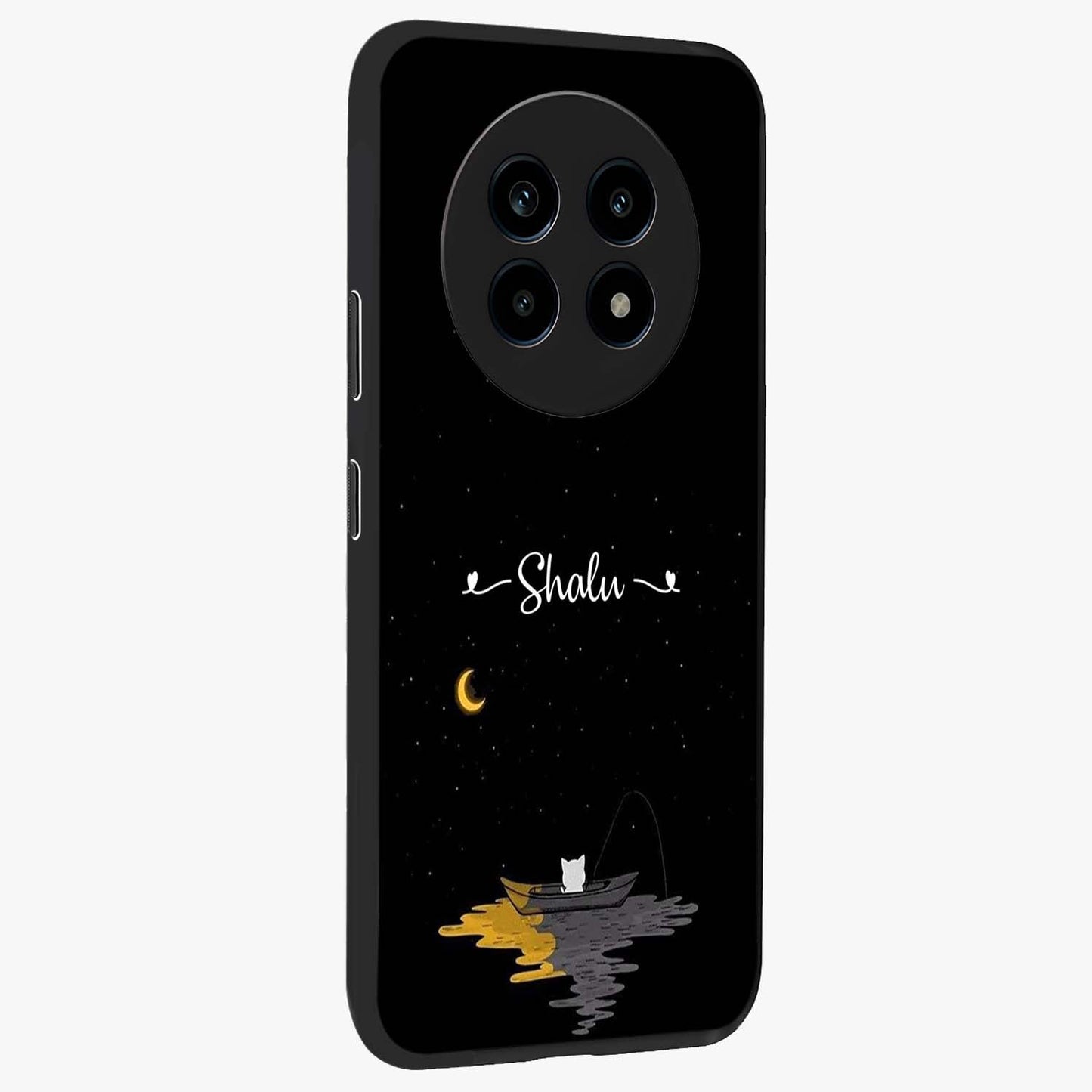 Silent Night Row Glass Case upright view showcasing tranquil night artwork with serene landscape theme.