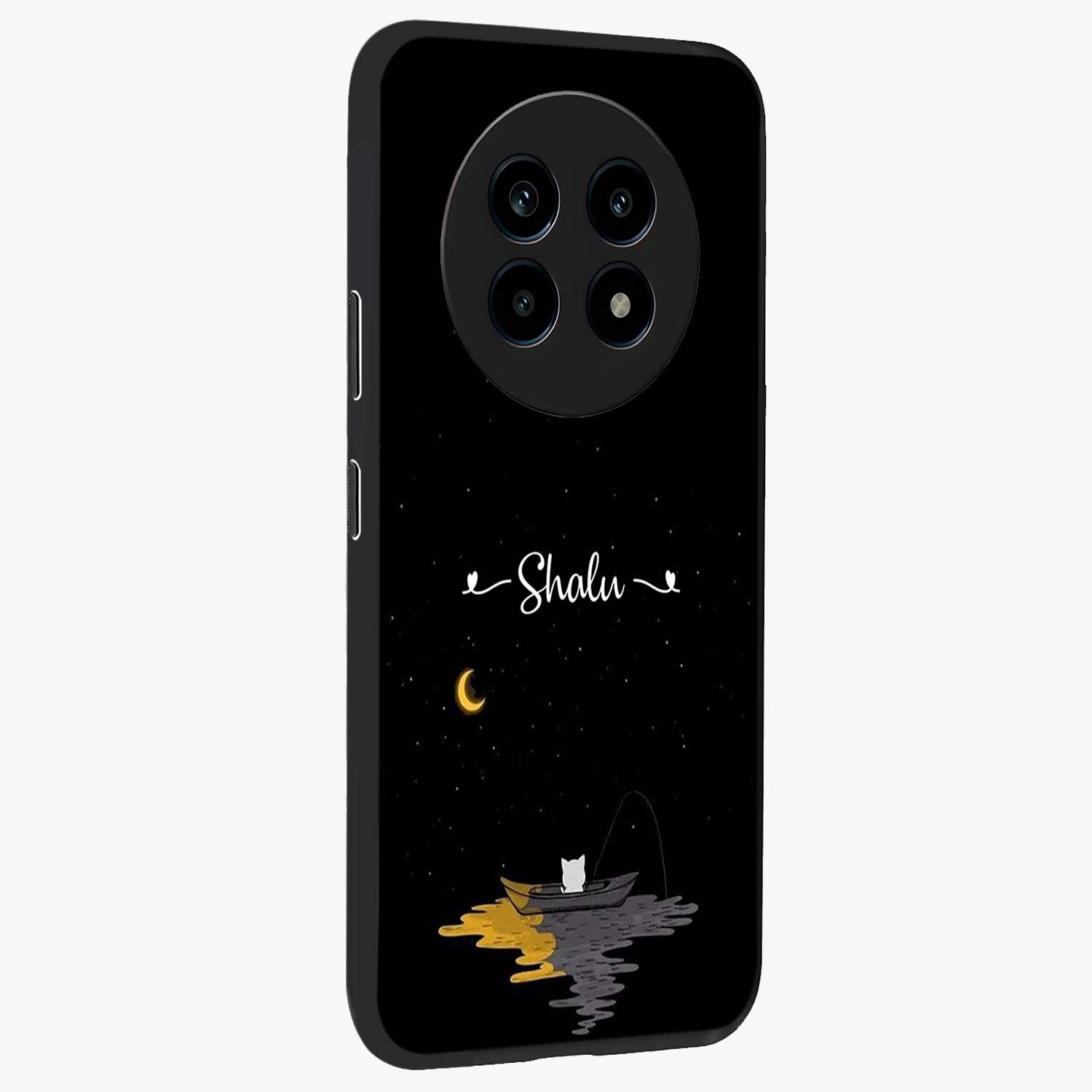 Silent Night Row Glass Case upright view showcasing tranquil night artwork with serene landscape theme.