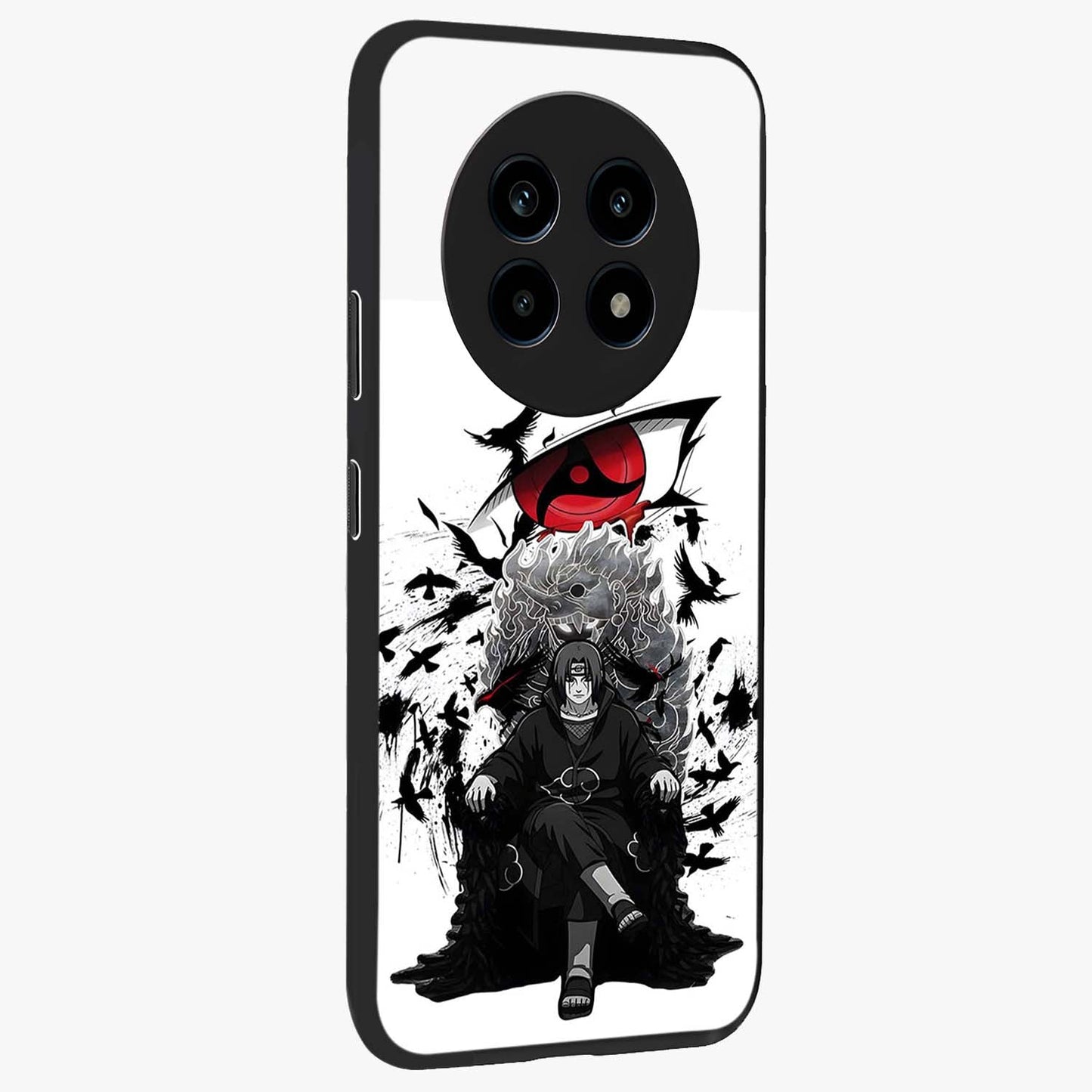 Uchiha Shadow Throne Glass Case upright view showcasing magical underwater galaxy artwork with vibrant cosmic theme.