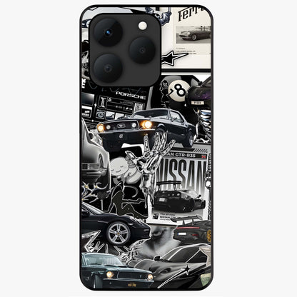 Aesthetic Dark Love Glass Case showing flat back view with dark romantic artwork and glossy glass finish.
