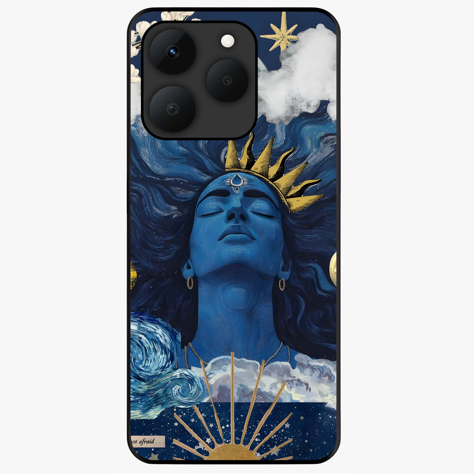 Aesthetic Lord Shiva Glass Case showing flat back view with divine Shiva artwork and glossy glass finish.