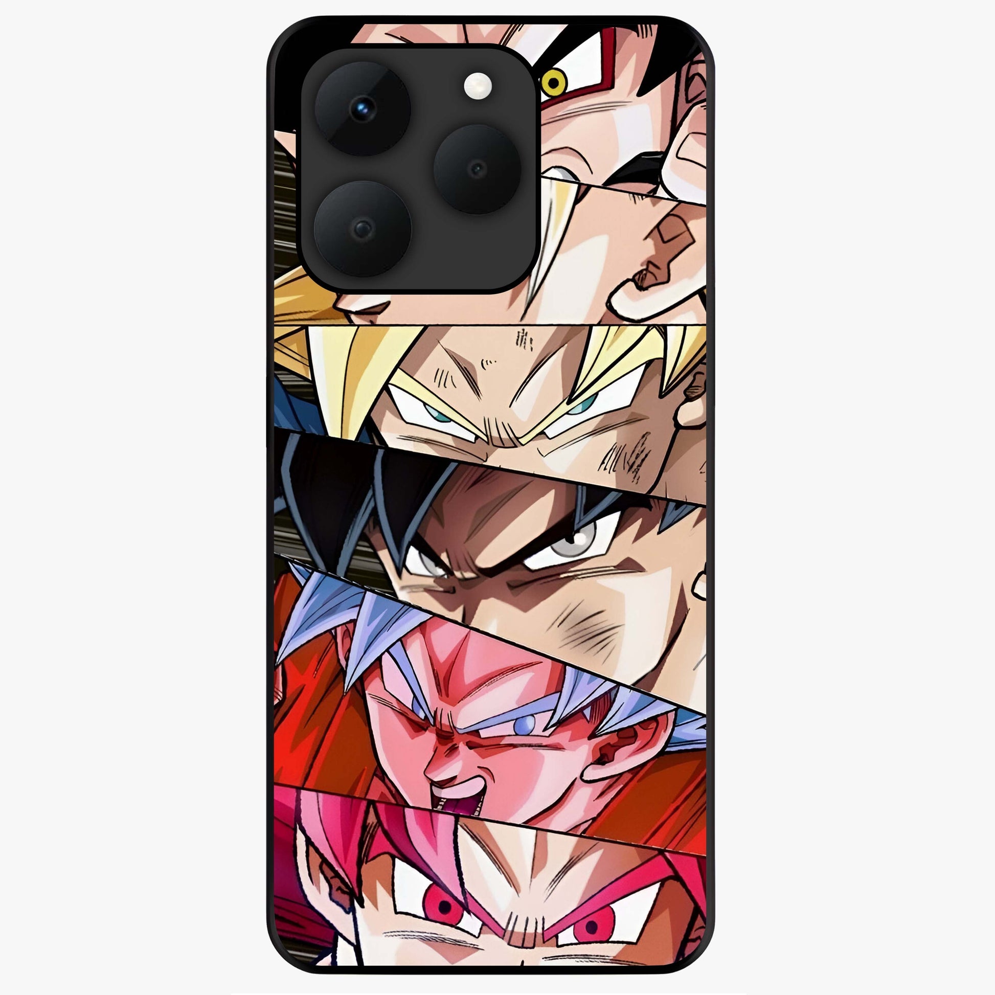 Anime Character Glass Case showing flat back view with vibrant anime artwork and glossy glass finish.