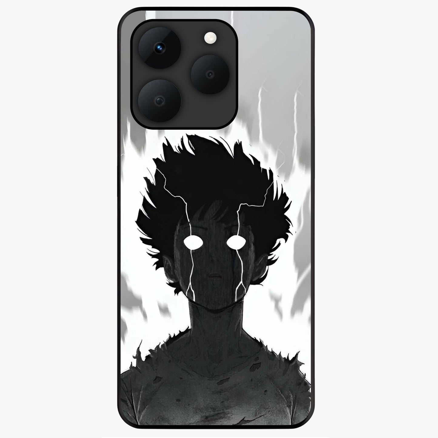 Awakened Inner Rage Glass Case showing flat back view with intense artistic artwork and glossy glass finish.