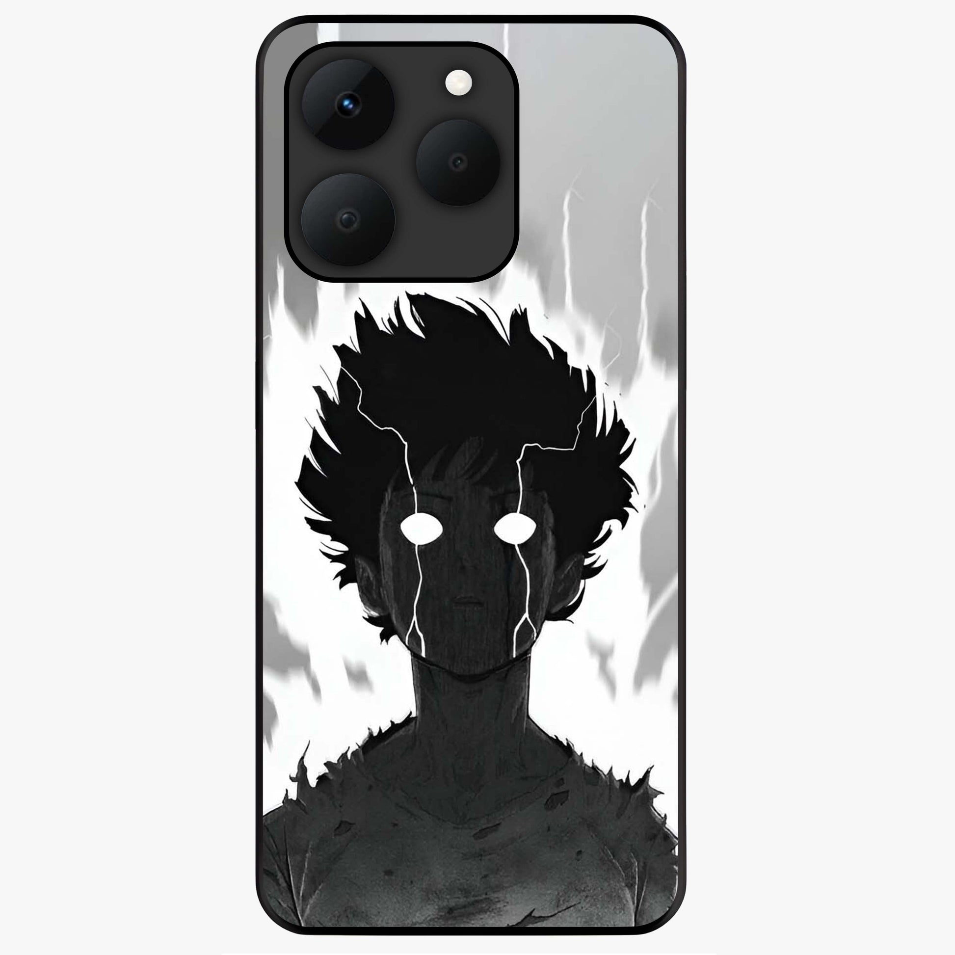 Awakened Inner Rage Glass Case showing flat back view with intense artistic artwork and glossy glass finish.