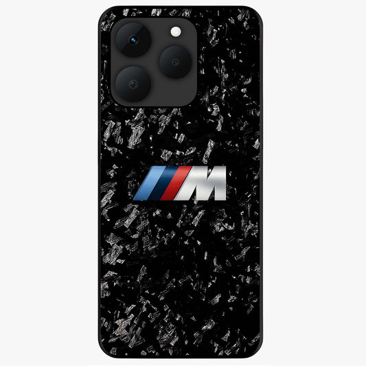Carbon Speed Mark Glass Case showing flat back view with sporty carbon pattern artwork and glossy glass finish.