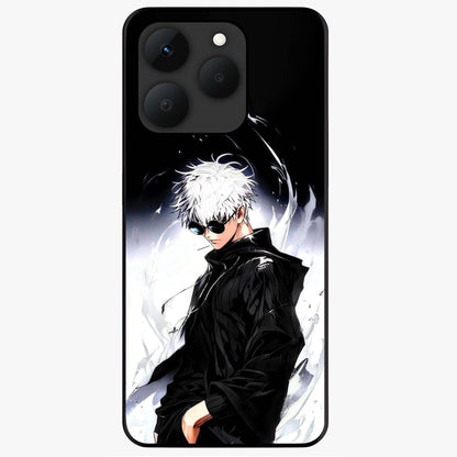 Limitless Shadow King Glass Case showing flat back view with powerful shadow warrior artwork and glossy glass finish.