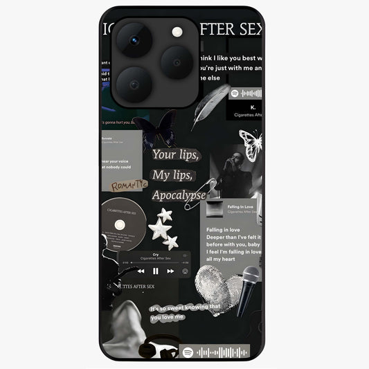 Midnight Love Echo Glass Case showing flat back view with romantic midnight themed artwork and glossy glass finish.