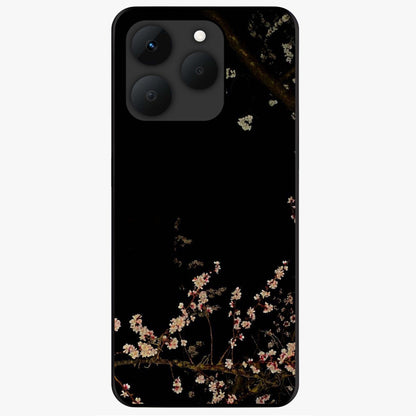 Petal Moon Light With Custom Name Glass Case showing flat back view with floral moonlight artwork and personalized name design.