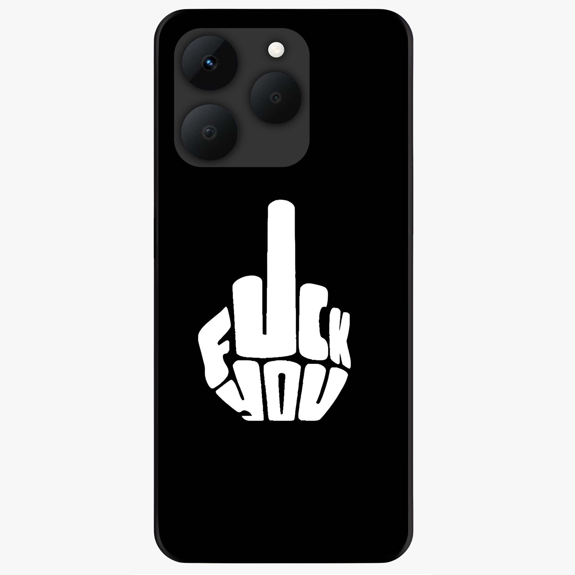 Rebel Mode On Glass Case showing flat back view with bold rebellious typography artwork and glossy glass finish.