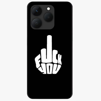 Rebel Mode On Glass Case showing flat back view with bold rebellious typography artwork and glossy glass finish.