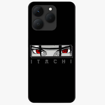 Scarlet Gaze Dominance Glass Case showing flat back view with striking red themed artwork and glossy glass finish.