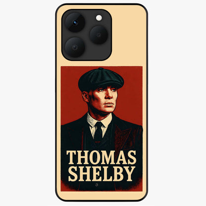 Vintage Mafia Authority Glass Case showing flat back view with bold vintage mafia inspired artwork and glossy glass finish.
