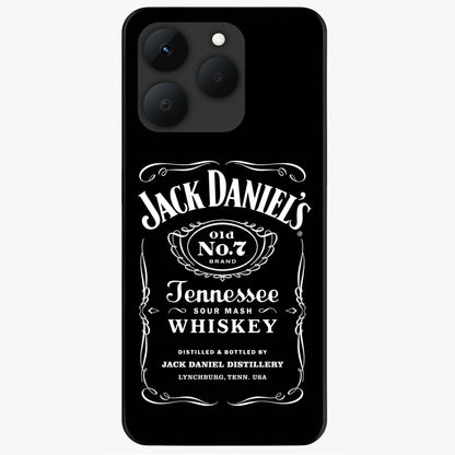 Vintage Whiskey Heritage Glass Case showing flat back view with classic whiskey inspired artwork and glossy glass finish.