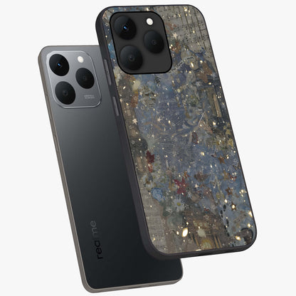 Aesthetic Astrolophia Glass Case displayed in angled mockup highlighting artistic aesthetic elements and smooth glass surface.