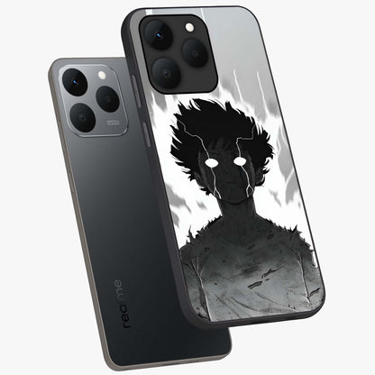 Awakened Inner Rage Glass Case displayed in angled mockup highlighting powerful graphic design and bold artistic theme.