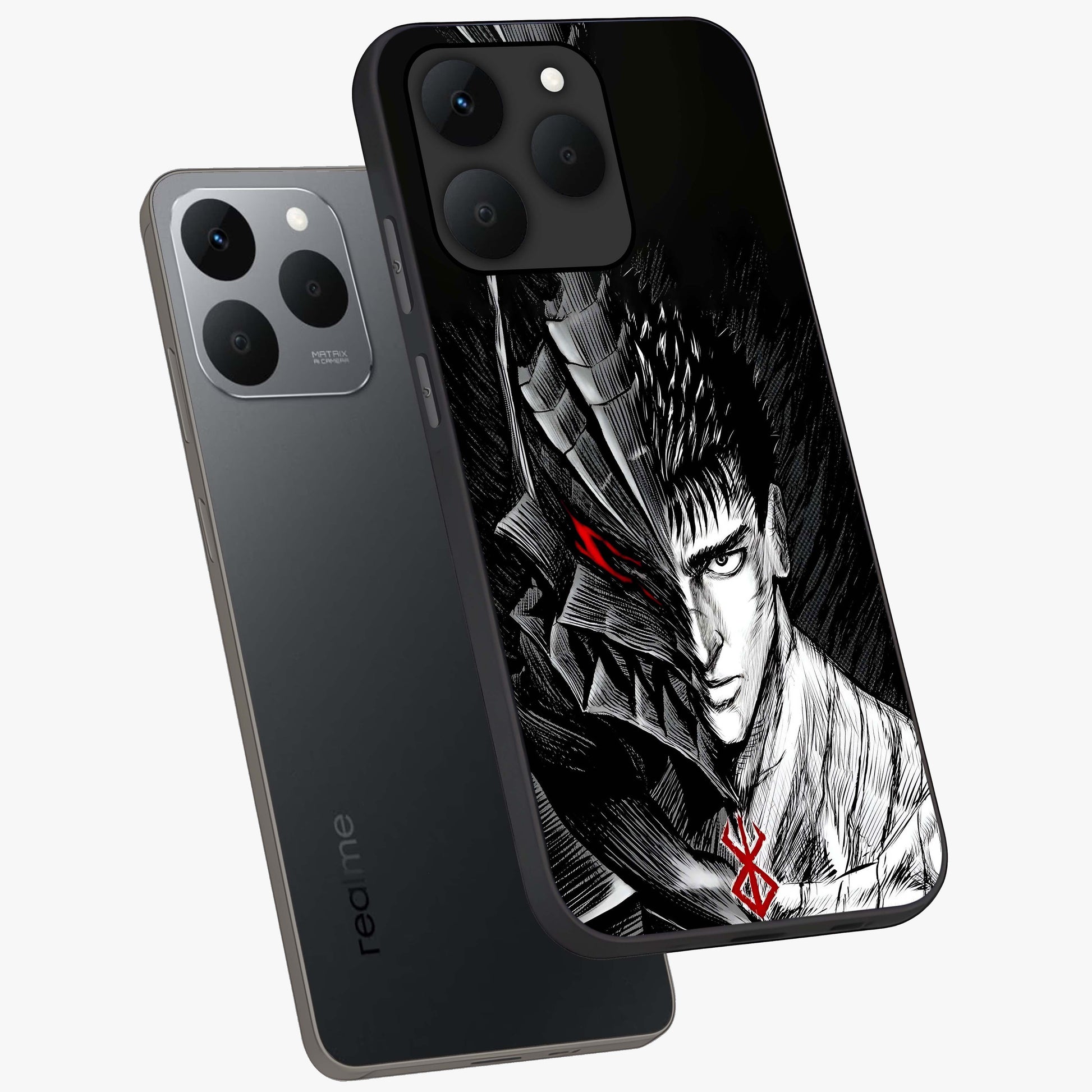 Berserker Blood Oath Glass Case displayed in angled mockup highlighting dark fantasy graphic design and powerful theme.