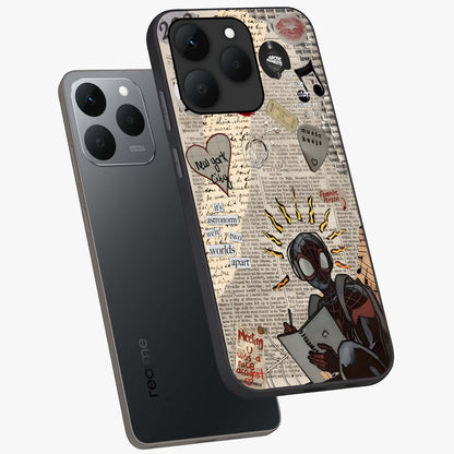 City Dream Sketch Glass Case displayed in angled mockup highlighting minimal city illustration with aesthetic sketch style.